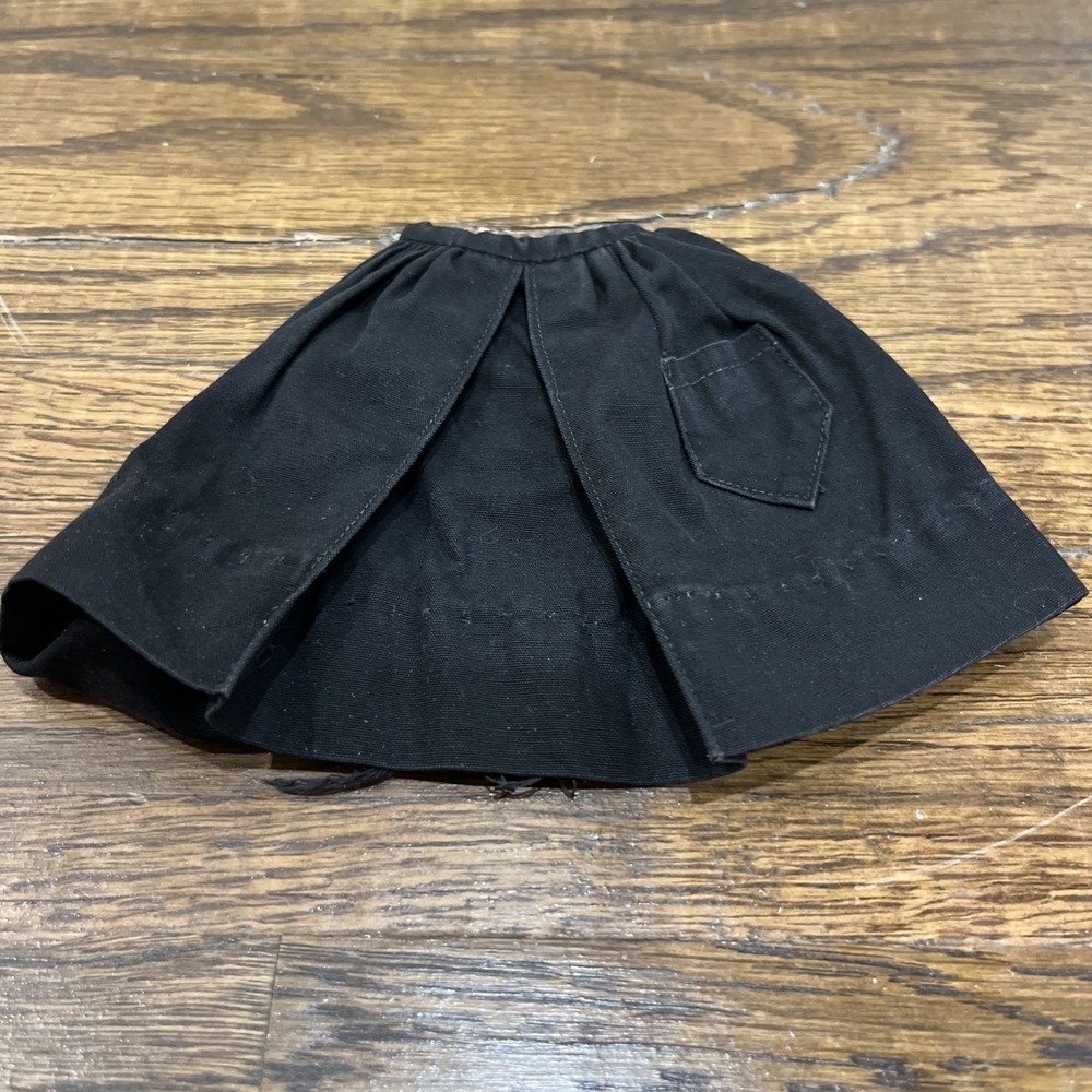 Vintage Barbie Doll 1962 Black Gathered Skirt with Pocket Fashion Pack 1960s Tag